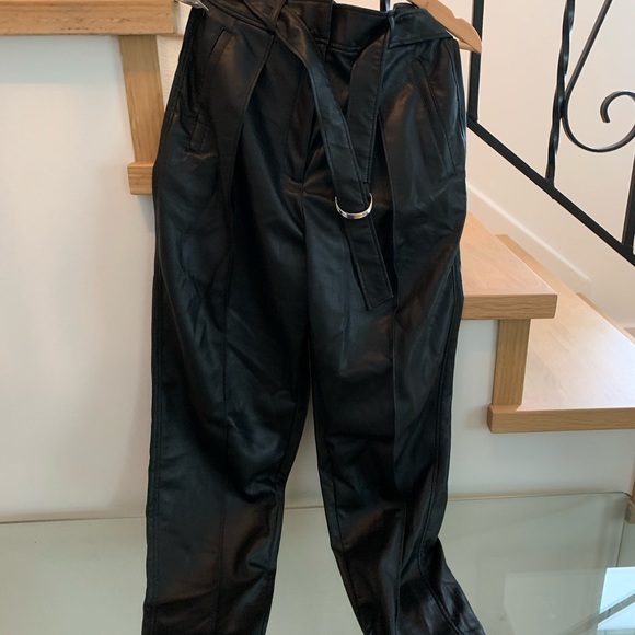 Aritzia vegan leather trousers black size 2 - Picture 4 of 5